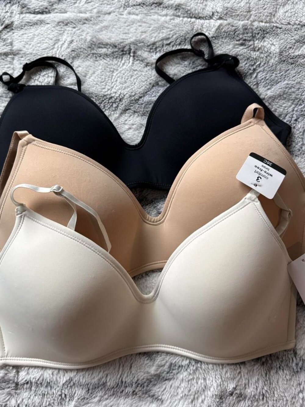 Bra Set of Three No Under Wire Adjustable